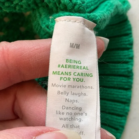 Aerie Vibrant Green Oversized V-Neck Sweater - Picture 5 of 8